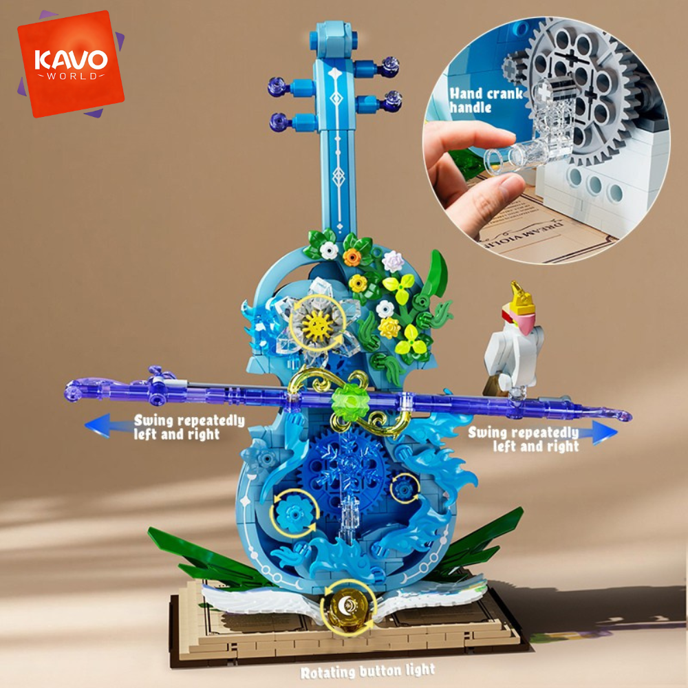 Musical Instrument Veena - KAVOWORLD 783pcs Dreamy Blue Violin Building