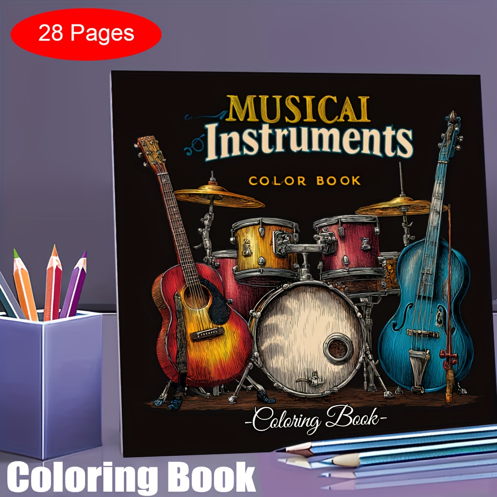 28 Pages Musical Instrument Co - Musical Instrument Coloring Pages avis et prix