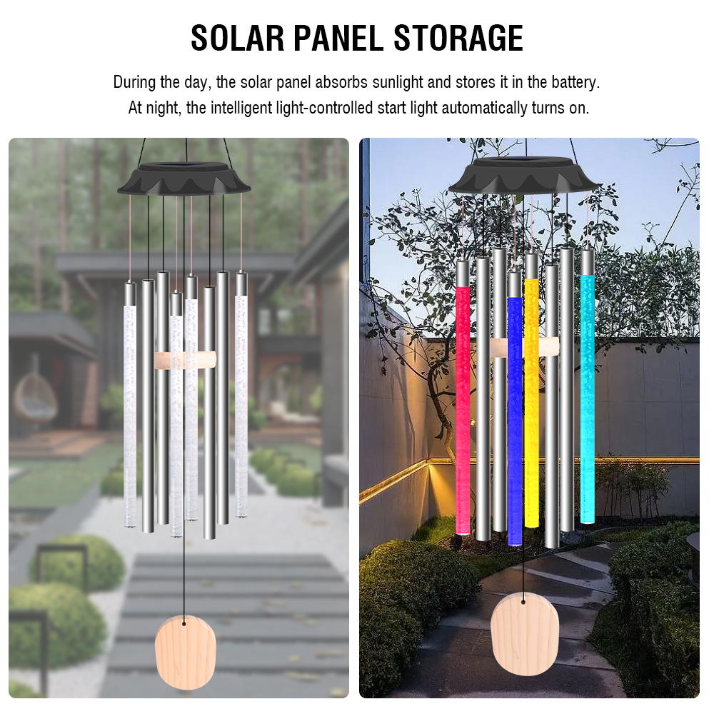 Solar Led Wind Chime Light Var - Wind Chime Tubular avis et prix