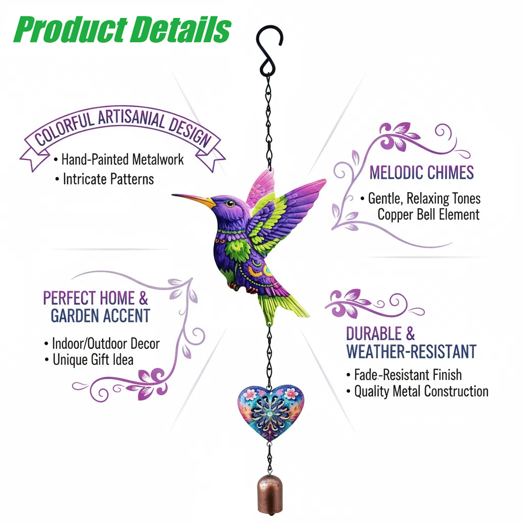 20 Inch Outdoor Metal Hummingb - Musical Instrument Chimes avis et prix