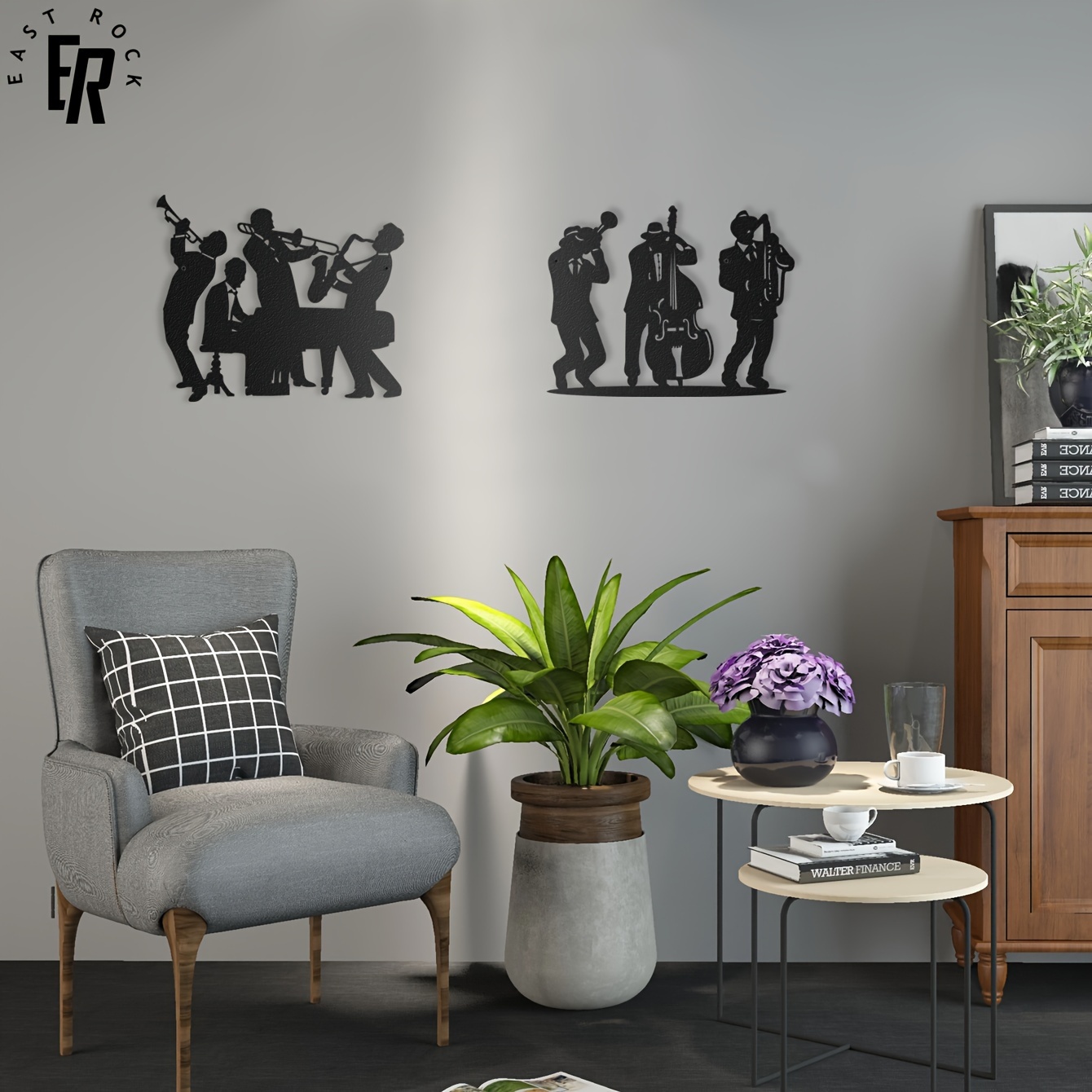 Metal Musician Silhouette Wall - Musical Instrument Groups avis et prix
