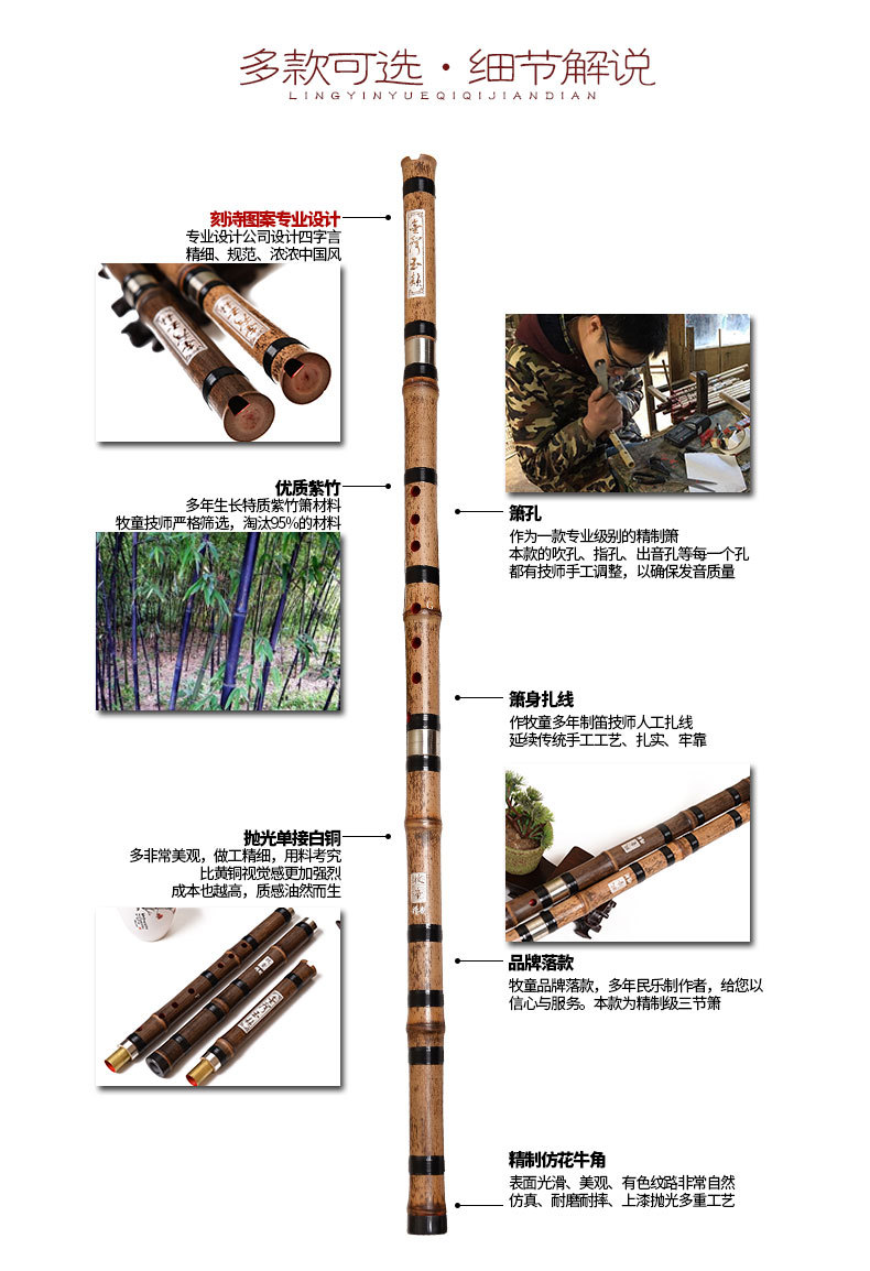 Chinese Bamboo Flauta Xiao Ver - Musical Instrument Xiao avis et prix
