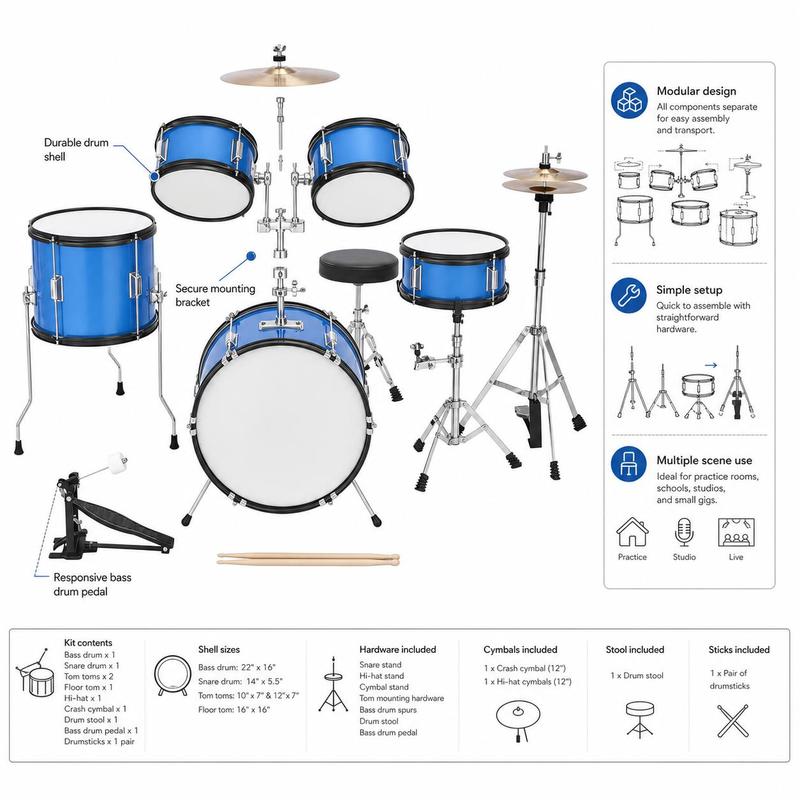 Junior Percussion Kit 16 inch  - Musical Instrument Percussion avis et prix