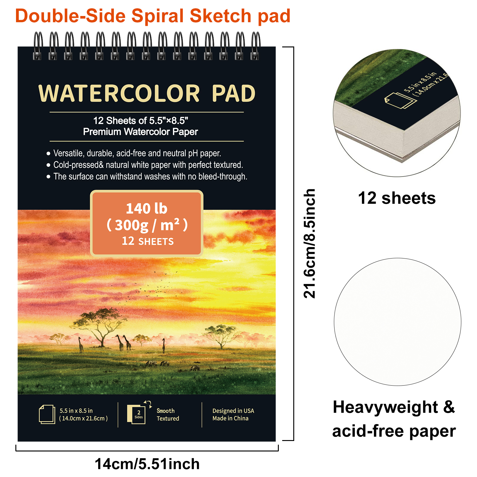 2pcs/A5 Watercolor Sketchbook  - Musical Instrument Coloring Pages avis et prix