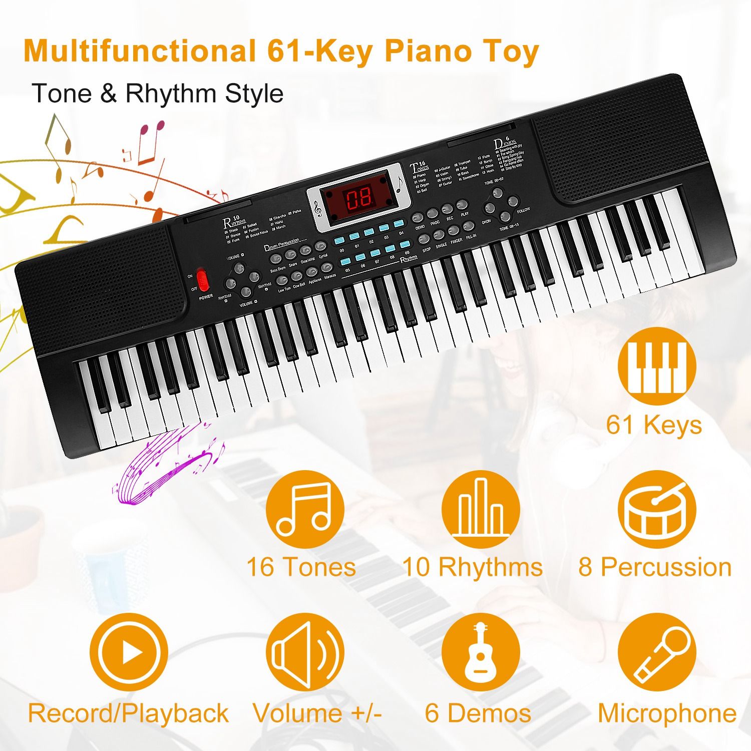 61 key children's piano toy -  - Musical Instrument Definition avis et prix