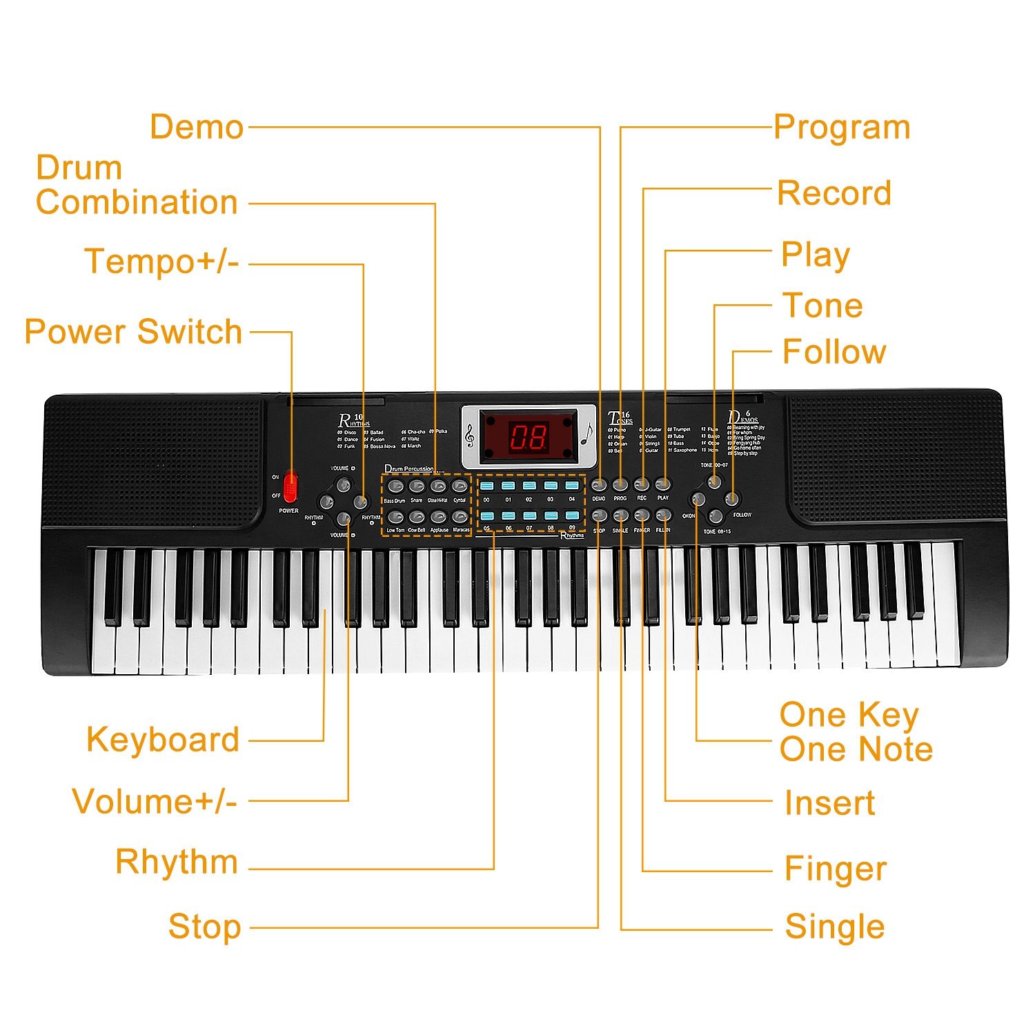 61 key children's piano toy -  - Musical Instrument Definition avis et prix