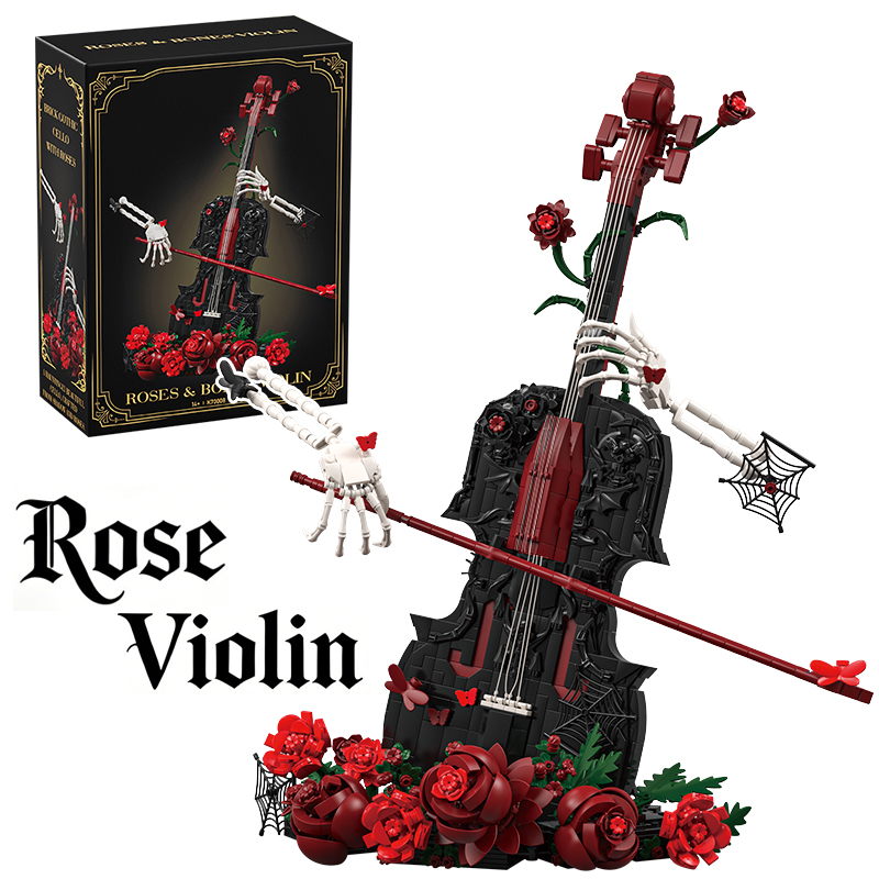Creative Artist Skull Red Rose - Musical Instrument Veena avis et prix