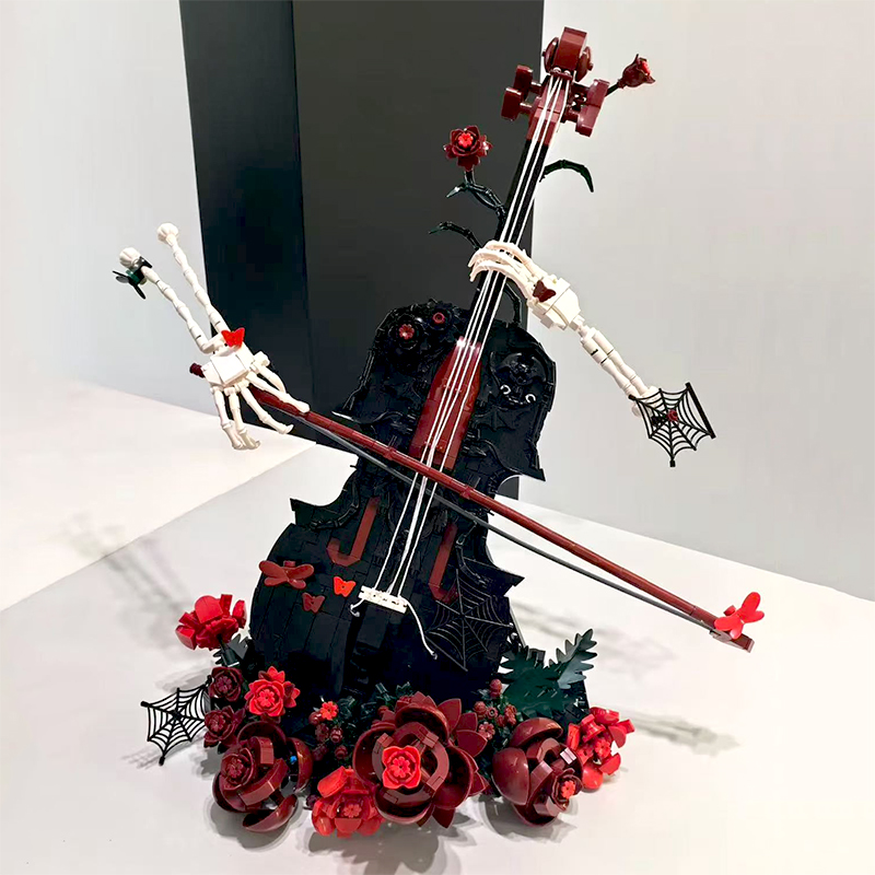Creative Artist Skull Red Rose - Musical Instrument Veena avis et prix