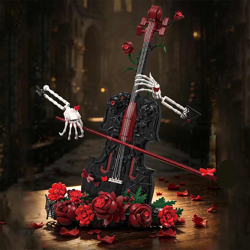 Creative Artist Skull Red Rose - Musical Instrument Veena avis et prix