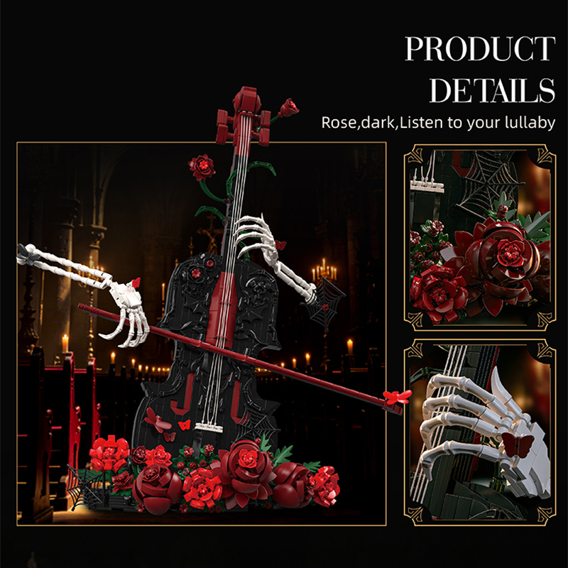 Creative Artist Skull Red Rose - Musical Instrument Veena avis et prix