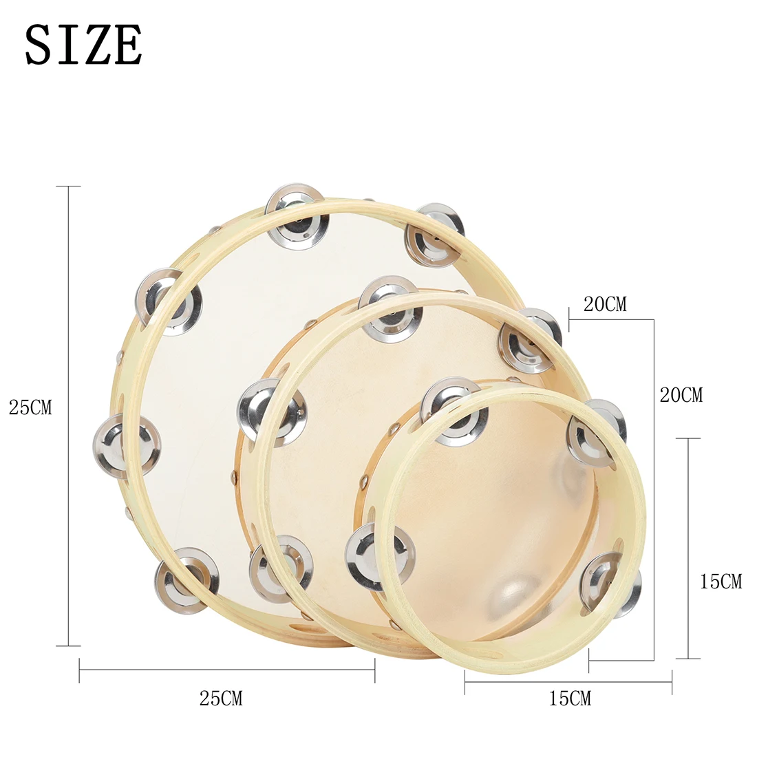 3Pcs/Set 6/8/10 Inches Cowhide - Tambourine Hand Drum avis et prix