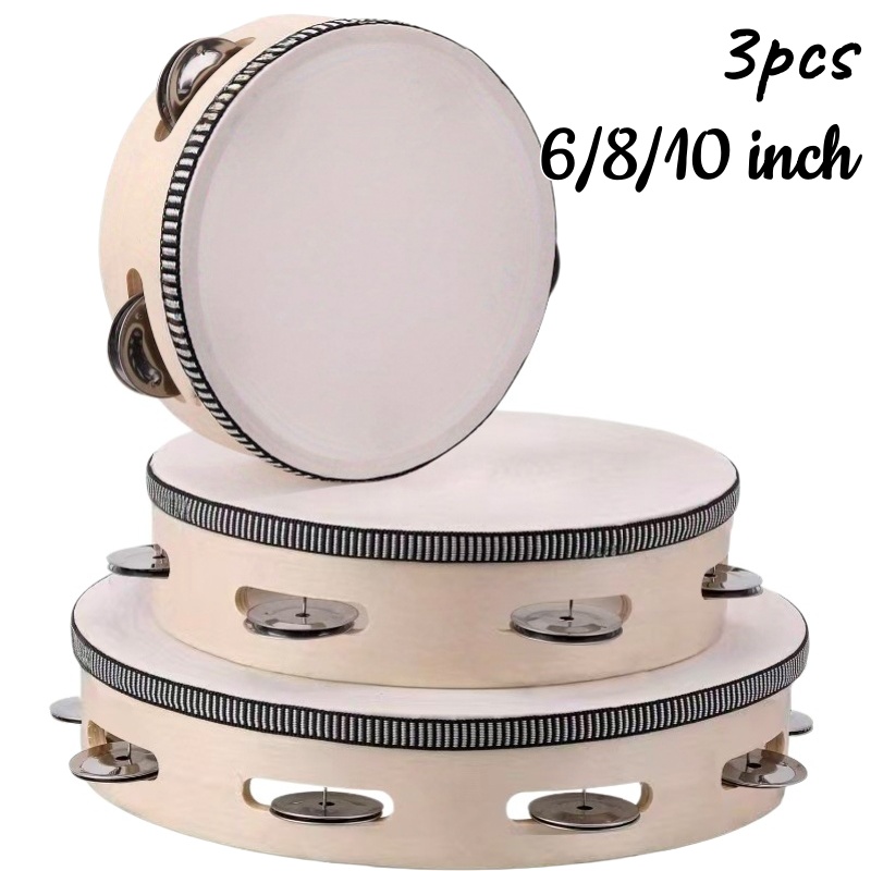 1/3pcs Wooden Tambourine 6/8/1 - Musical Instrument Chimes avis et prix