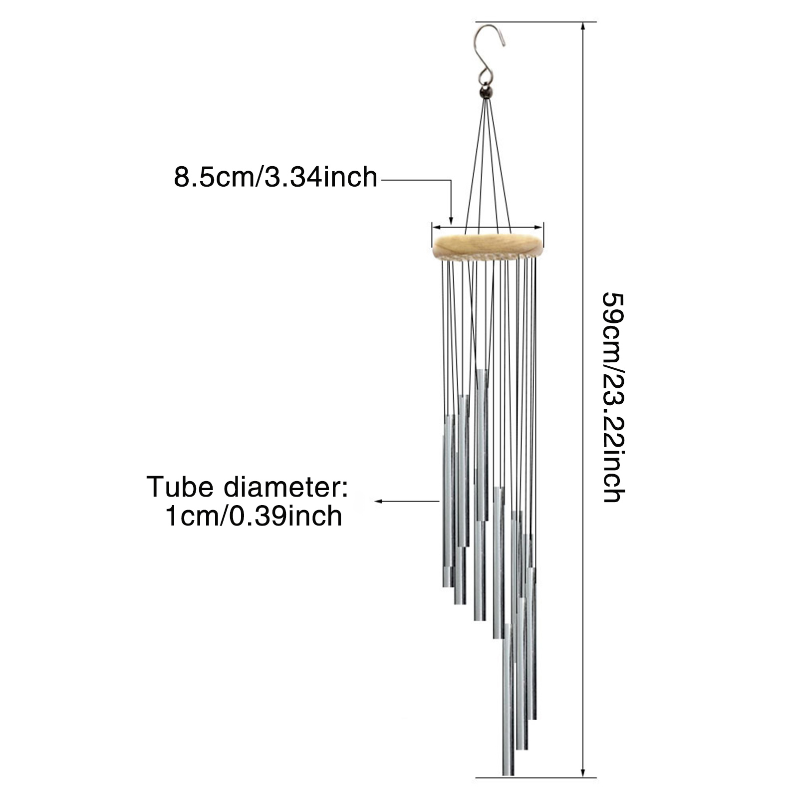 12 Tubes Aluminum Alloy Wind C - Wind Chime Tubular avis et prix