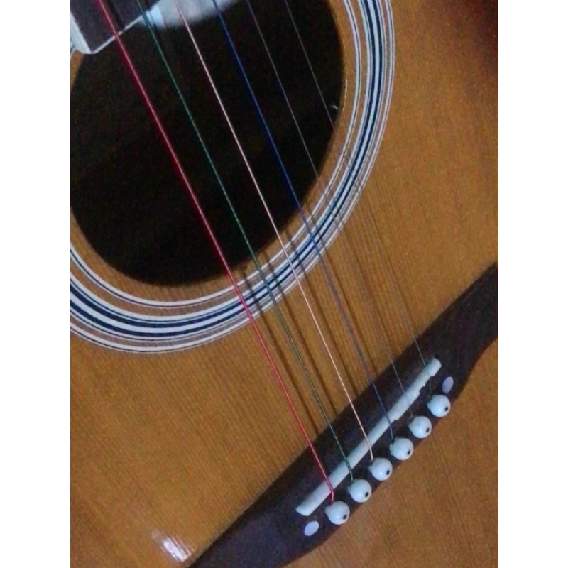 Wooden Acoustic Guitar Second  - Musical Instrument With Strings avis et prix